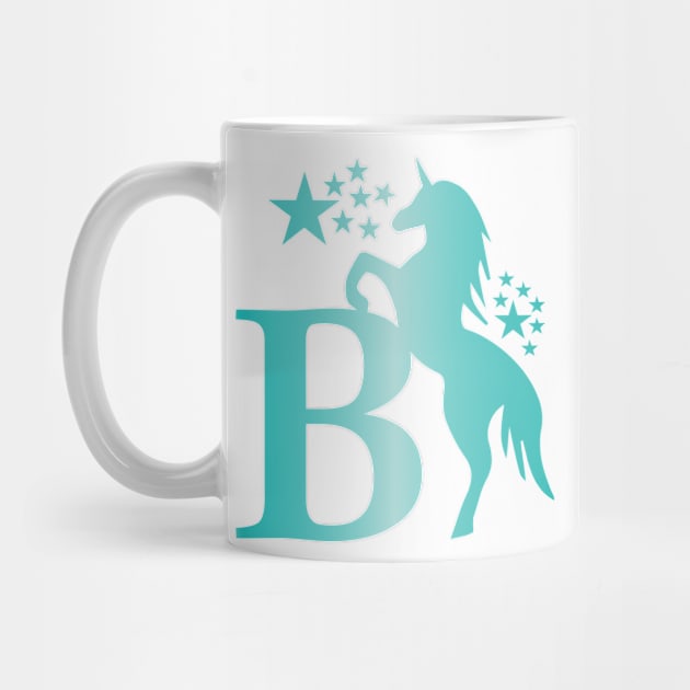 B Unicorn Star Monogram T-Shirt by unique_design76